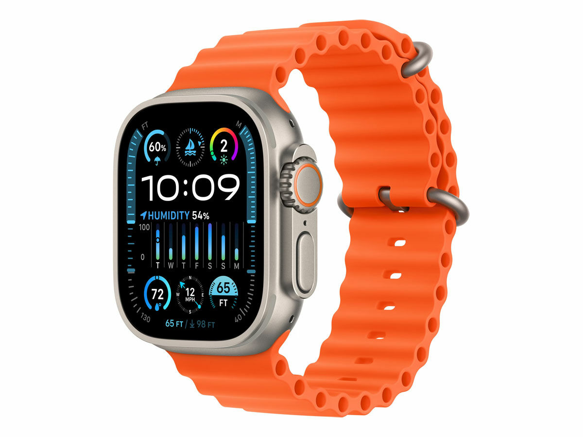 Apple Watch Ultra 2 GPS + Cellular, 49mm Titanium Case with Orange Ocean  Band | Scandinavian Photo